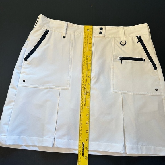 GG Blue white skirt skort w/zip pockets, 2 pleats & back split UPF30 + Sz-8. N18 - Picture 11 of 11